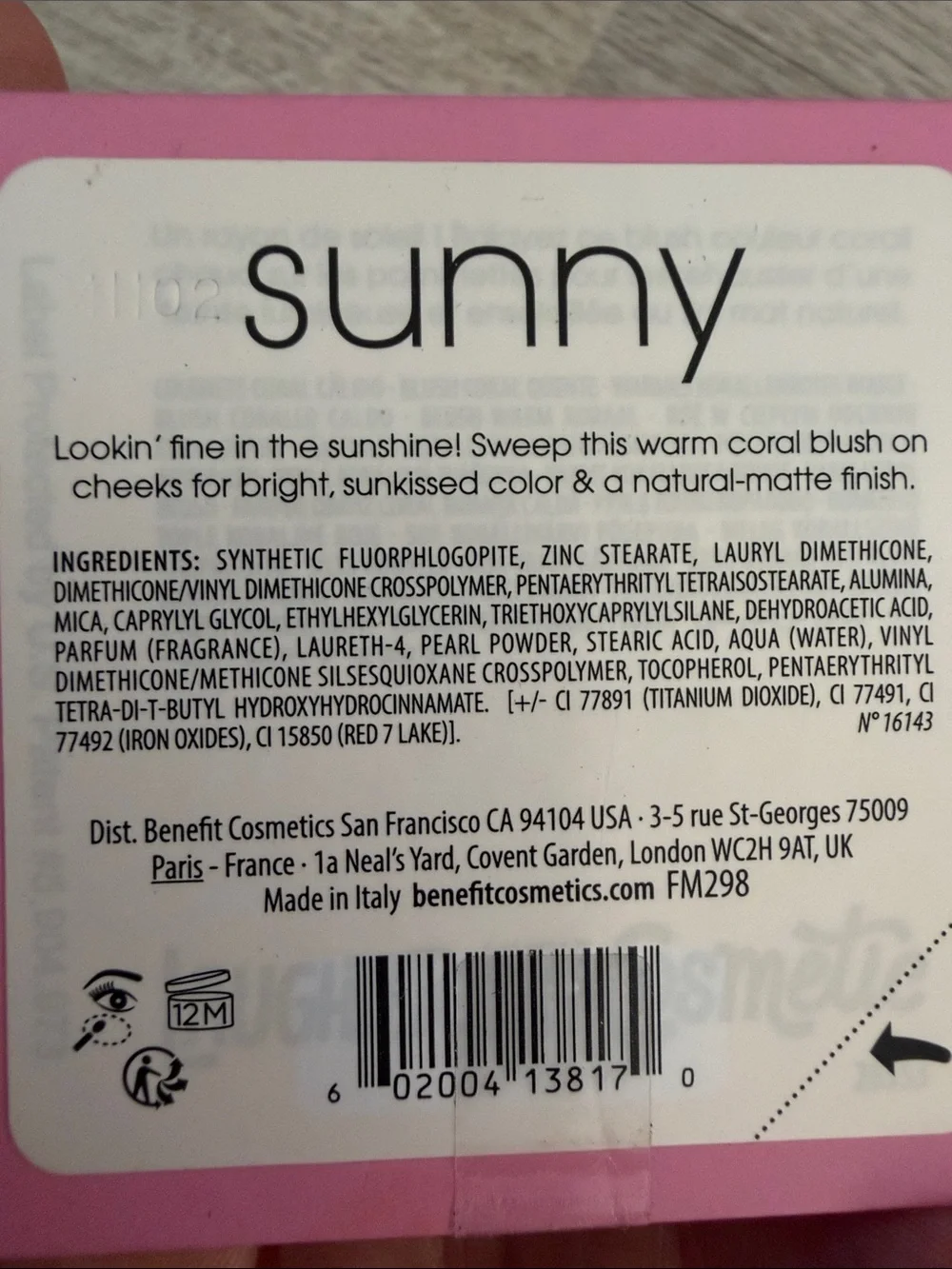 Benefit Sunny blush
